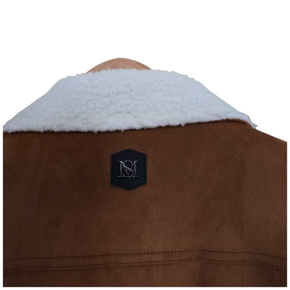 SAINT MORTA Imperial Sherpa Biker Jacket In Tan Cream Size L - Picture 14 of 16